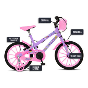 Bicicleta Feminina Aurora Fest Aro 16 Colli Cor Lilás