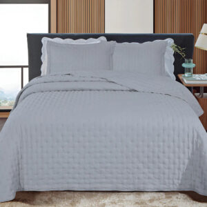 Colcha Cobre Leito Casal Jolitex Bouti Stillus 2,20x2,40m Cor Cinza