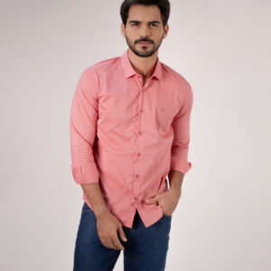 Camisa Social Reron Salmão e Calça Jeans Azul